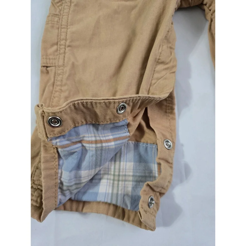 OshKosh Bgosh Toddler Boys Khaki Canvas Overalls Tan 18M 1T273010